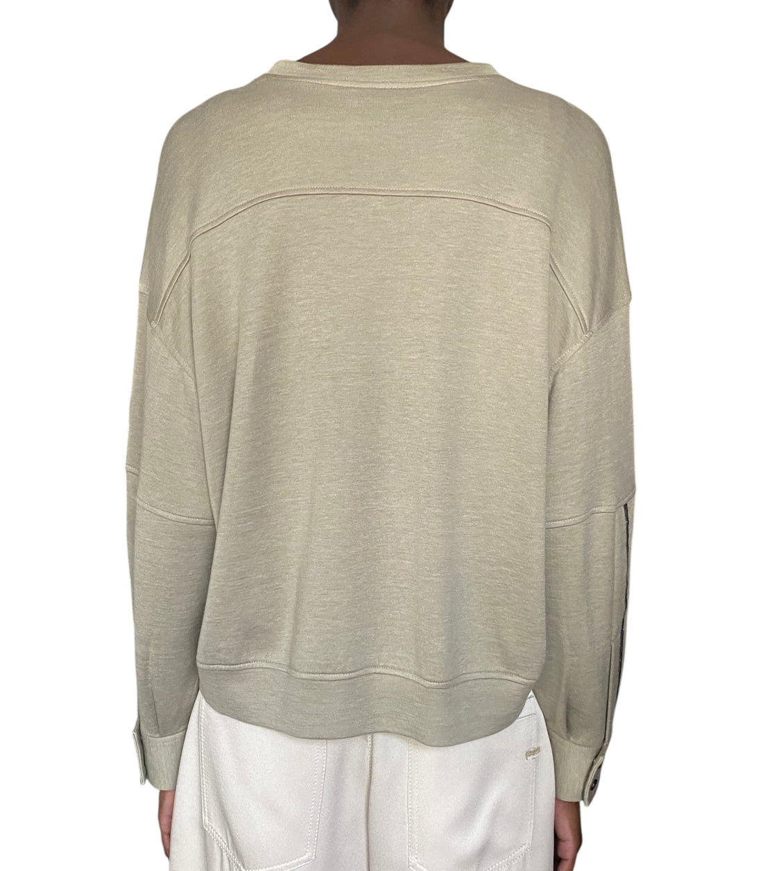 Brunello Cucinelli Beige Monili Sleeve Sweater - S