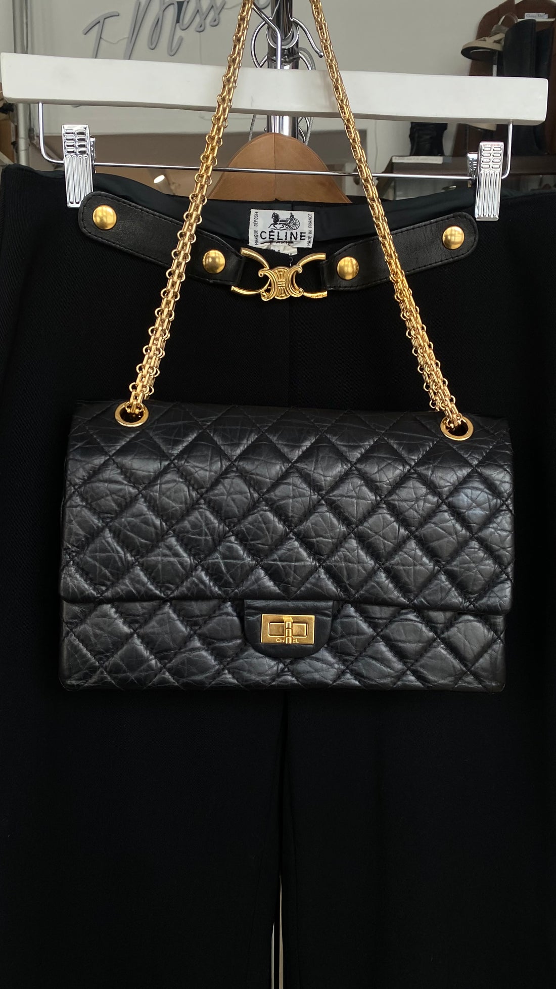 Chanel Black Aged Calfskin 2.55 Reissue 277 Double Flap GHW