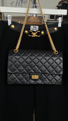 Chanel Black Aged Calfskin 2.55 Reissue 277 Double Flap GHW