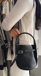 Celine Black Supple Grained Calfskin Big Bag Nano Bucket Bag