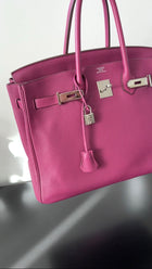 Hermes Birkin 35 Clemence Tosca Magenta Leather PHW Bag