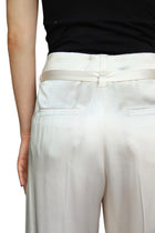 Brunello Cucinelli Ivory Satin Tie Trousers - IT 42 / US 6