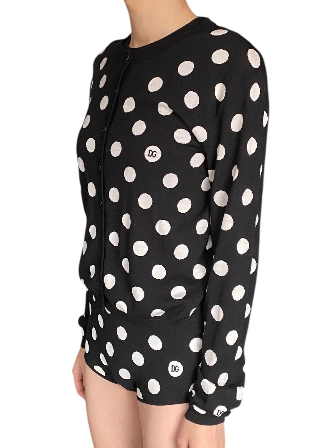 Dolce & Gabbana Black Polka-Dot 3pc Cardigan Set - 42 / US 6
