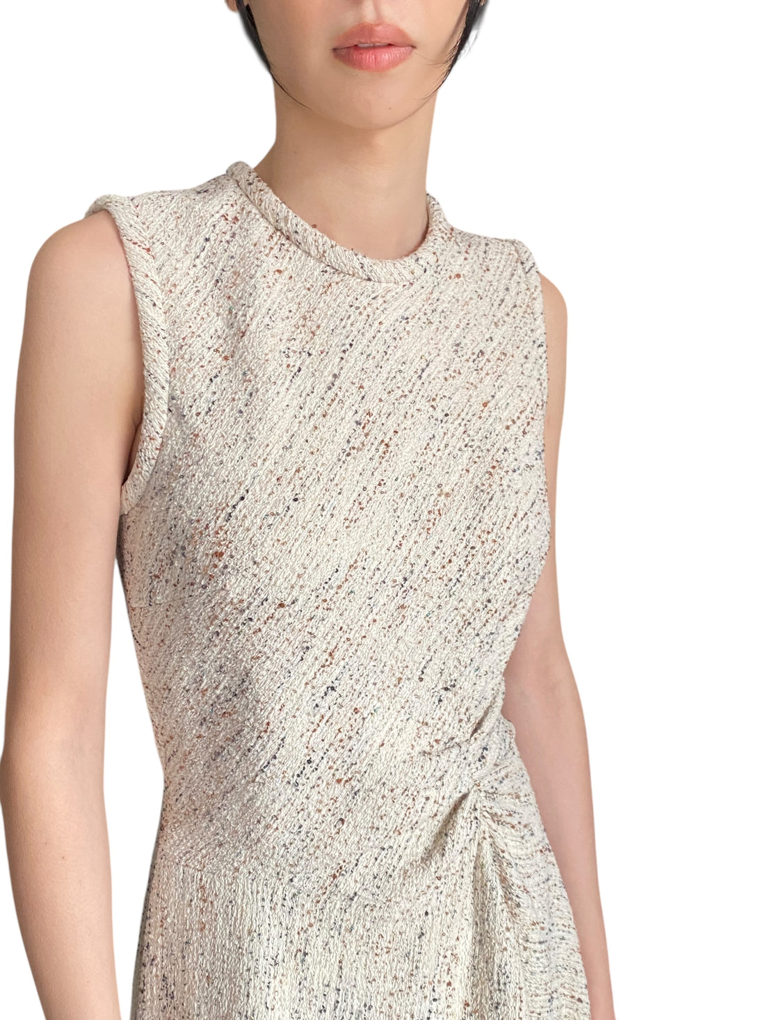 Giambattista Valli Ivory Asymmetric Draped Tweed Gown - IT 44 / US 6-8