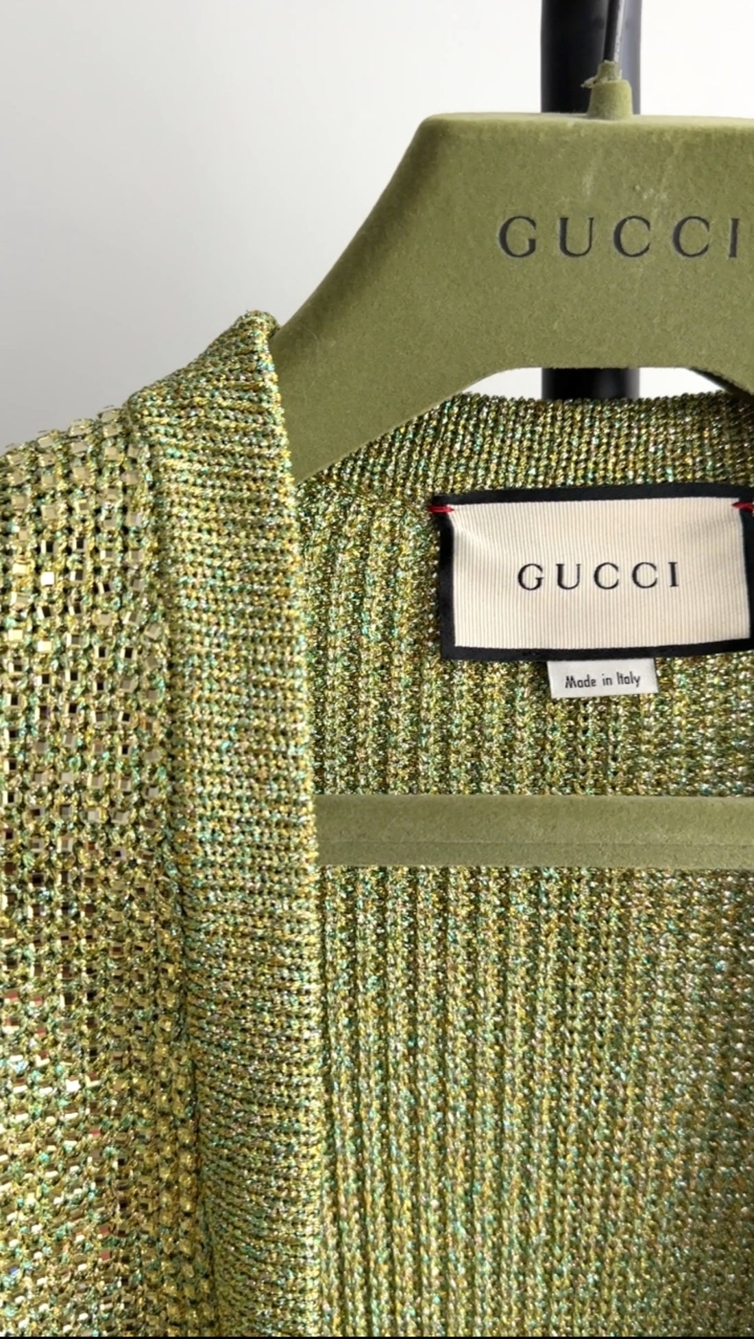 Gucci Green Knit Heavily Glass Beaded Cardigan Sweater - M (6/8)