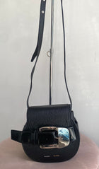 Proenza Black Leather Mini Buckle Bag