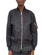 Sacai Black Peplum Lined Bomber Jacket - JP 1 / US 6