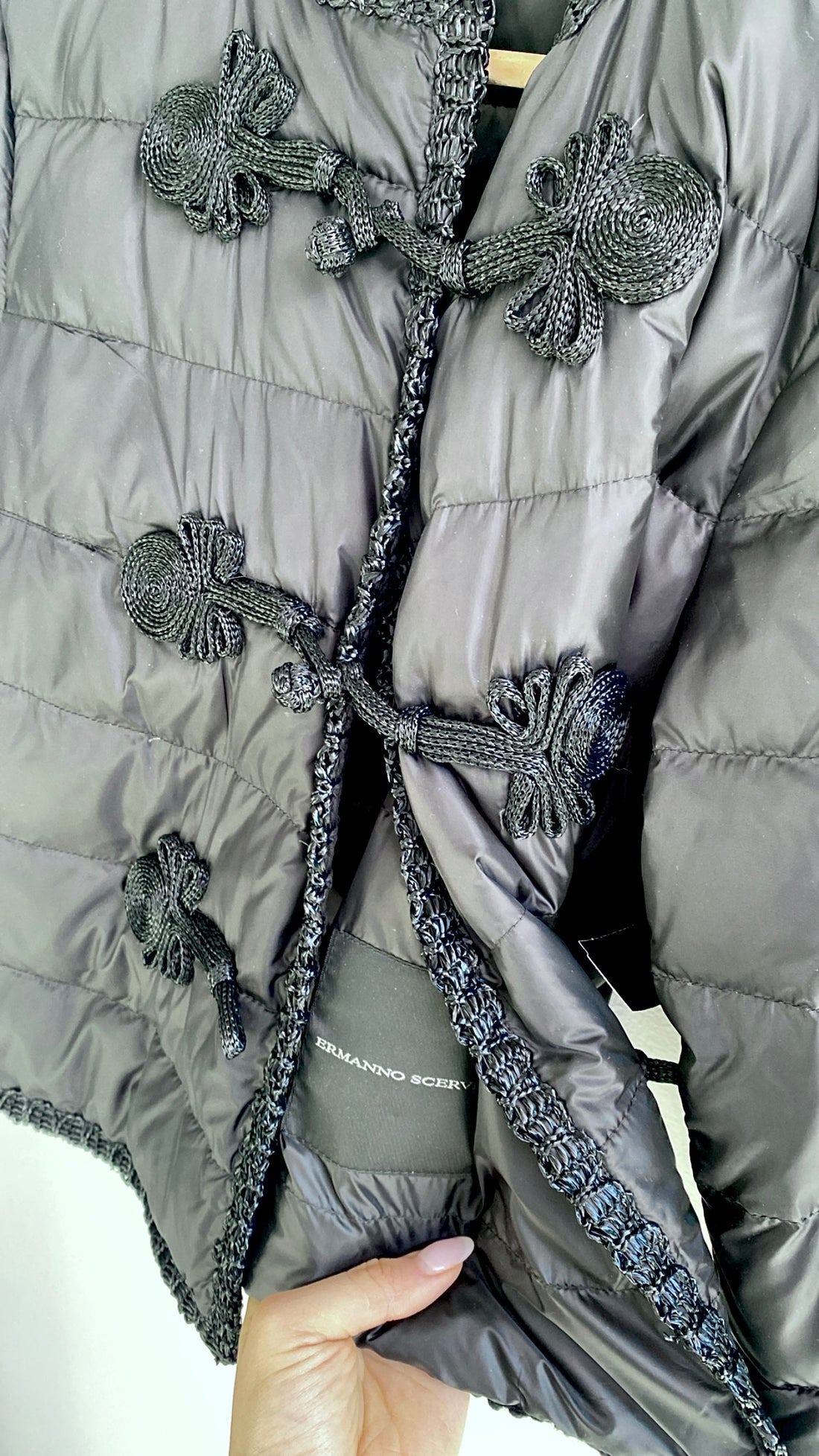 Ermano Black Scervino Quilted Embroidered Jacket