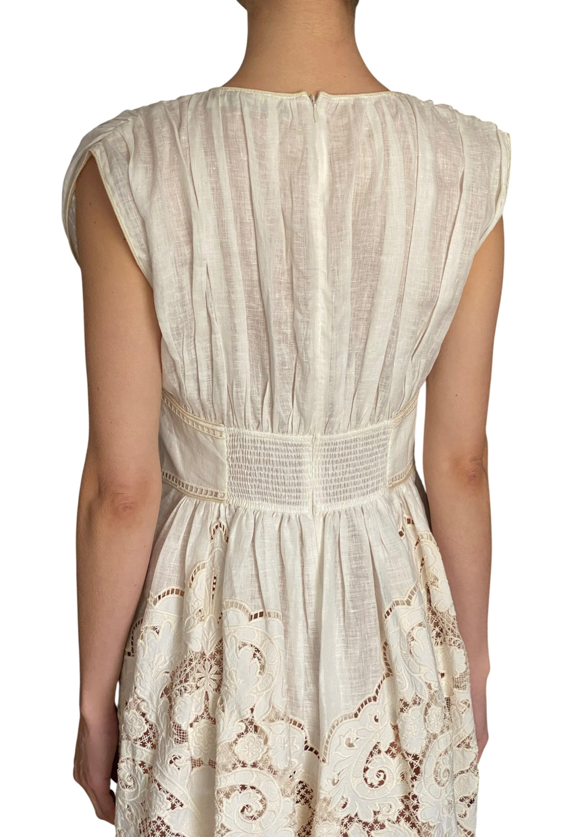 Zimmermann Beige “Daylight” Broderie Linen Gown - 1 / US 4-6