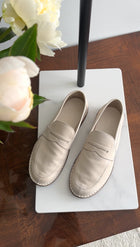 The Row Ivory Leather Cary Loafers - 37 / 37.5