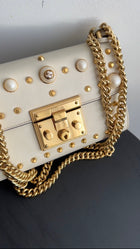 Gucci Small Ivory Pearly Padlock Chain Bag