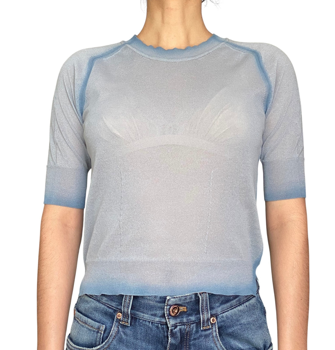 Ermanno Scervino Blue Knit Tee - M