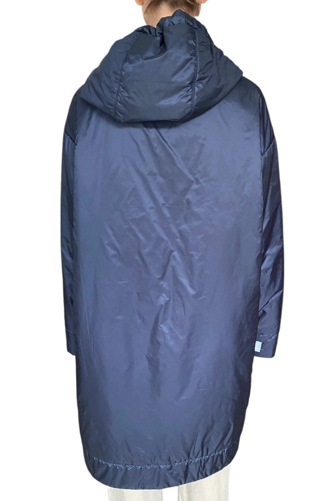 Max Mara Navy Cameluxe Hooded Long Nylon Coat - 2 / US 4-6