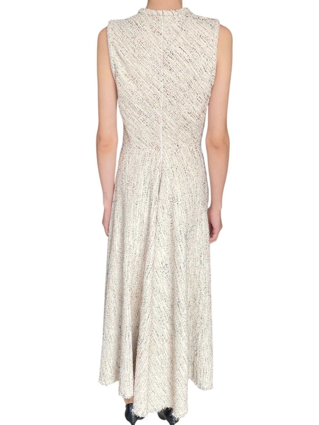 Giambattista Valli Ivory Asymmetric Draped Tweed Gown - IT 44 / US 6-8