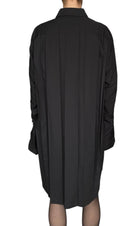 Balenciaga Black Cotton Plisse Shirt Dress - 36 / US 4