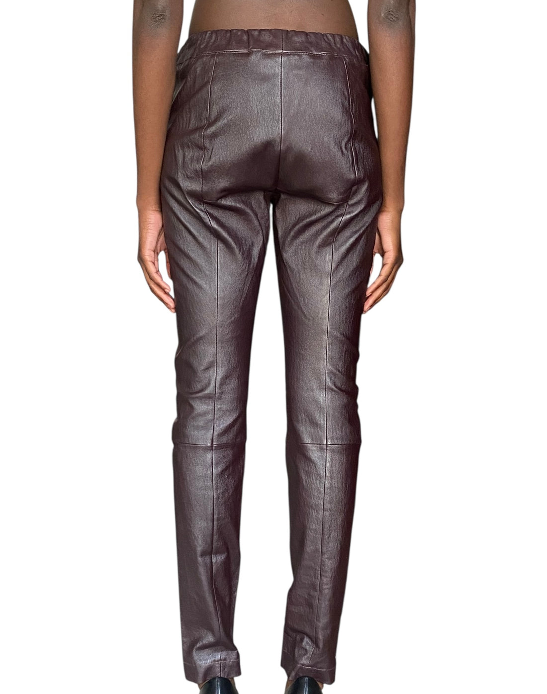 The Row Brown Leather Leggings - L