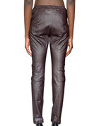 The Row Brown Leather Leggings - L