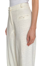 Giorgio Armani Ivory Jersey Knit Relaxed Trousers - IT 44 / US 8