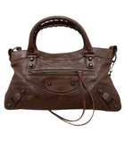 Balenciaga Brown Leather Moto Classic First Bag
