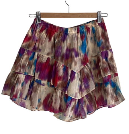 Isabel Marant Etoile Silk Tie Dye Ruffle Skirt