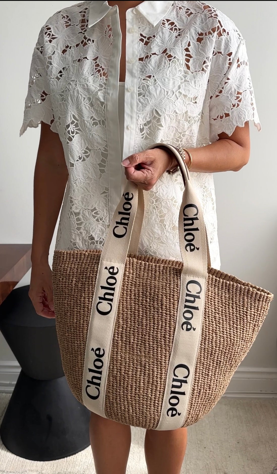 Chloe x Mifuko Edition Large Woody Basket Tote Bag