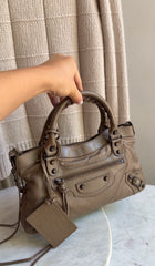 Balenciaga Taupe Brown Vintage Lambskin City First Bag