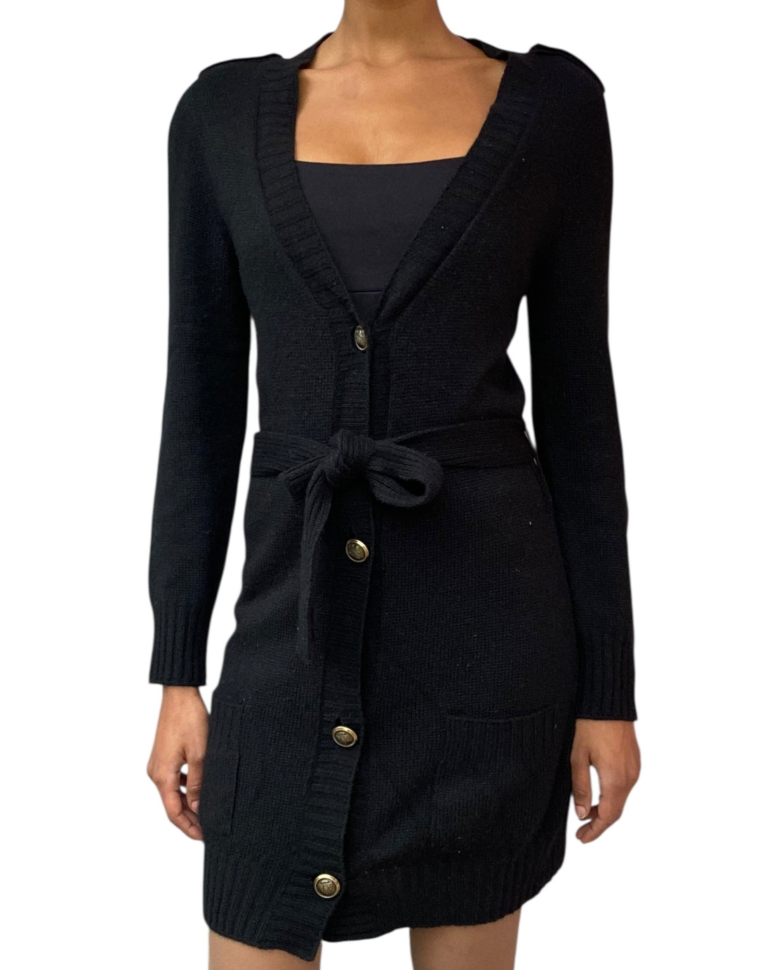 Gucci Black Cashmere Cardigan Coat - M / US 6
