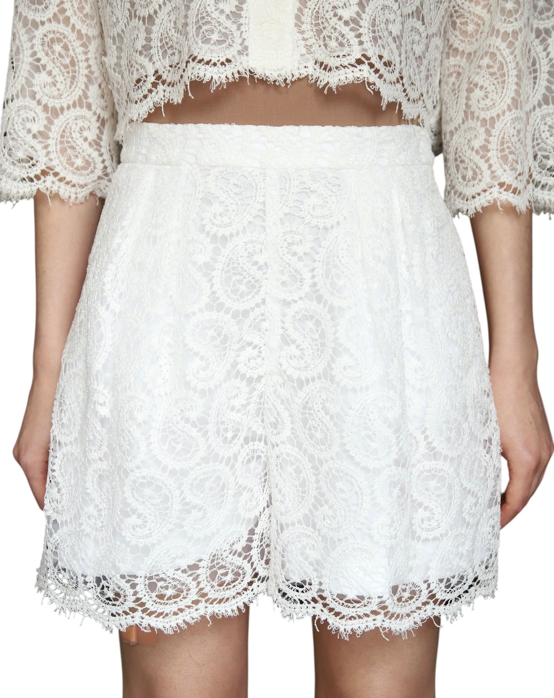 Giambattista Valli White Lace Shorts - 42 / US 6