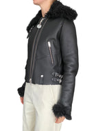 Diesel Black Replay Shearling Moto Jacket - XS / S