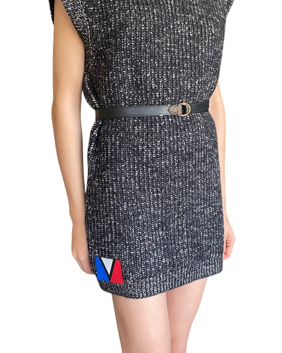 Louis Vuitton 2023 Grey Knit Wool Shift Mini Dress - S