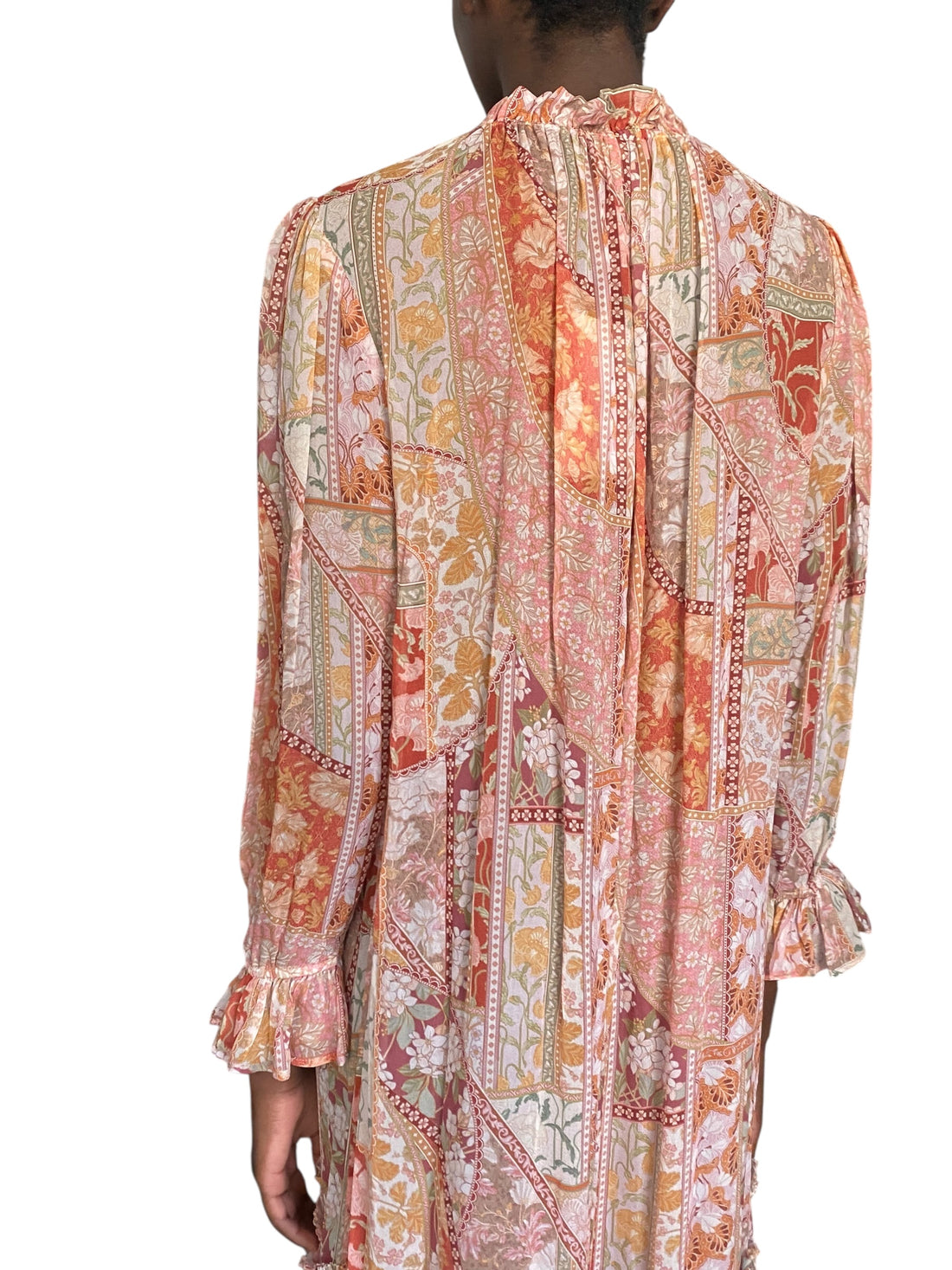 Zimmermann Orange Multi Floral Longsleeve Dress - 1 / M