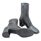 Prada Black Stretch Nappa Lambskin Triangle Logo Block Heel Boot - 37