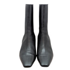 Toteme Black Smooth Grain Leather Square-Toe Mid-Heel Chelsea Boot - 37