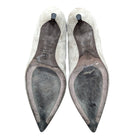 Brunello Cucinelli Grey Suede Monili Pointed Mid Heel Ankle Boot - 36.5