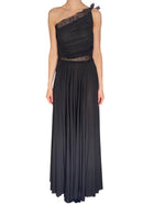 Giambattista Valli Black Lace Trim One-Shoulder Evening Gown - IT 44 / M / US 6-8