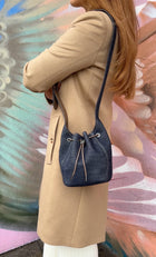 Brunello Cucinelli Small BC Duo Blue Denim Bucket Bag