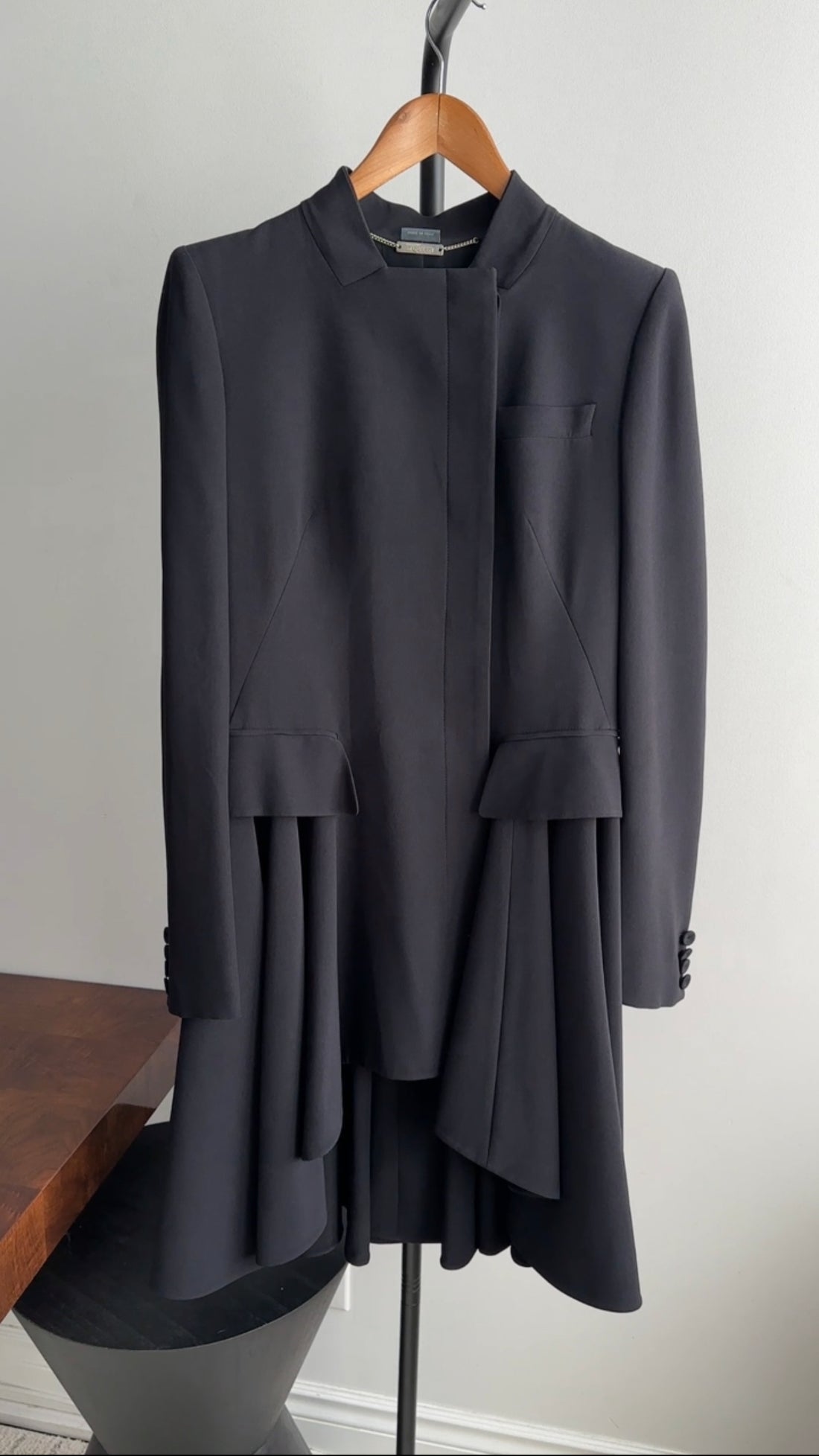 Alexander McQueen Black Dress Coat - IT44 / 8 I MISS YOU VINTAGE Alexander McQueen Black Dress Coat - IT44 / 8 I MISS YOU VINTAGE