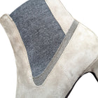 Brunello Cucinelli Grey Suede Monili Pointed Mid Heel Ankle Boot - 36.5