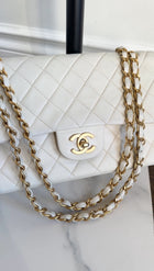 Chanel Vintage 2000 White Medium Classic Double Flap Bag GHW