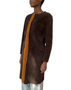 Roksanda Ilincic Brown & Orange Shearling Coat - US 8