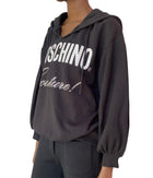 Moschino Black Crystal Logo Hoodie - US 8