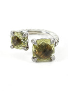 David Yurman Yellow Sterling Silver Quartz Chatelaine Bypass Ring