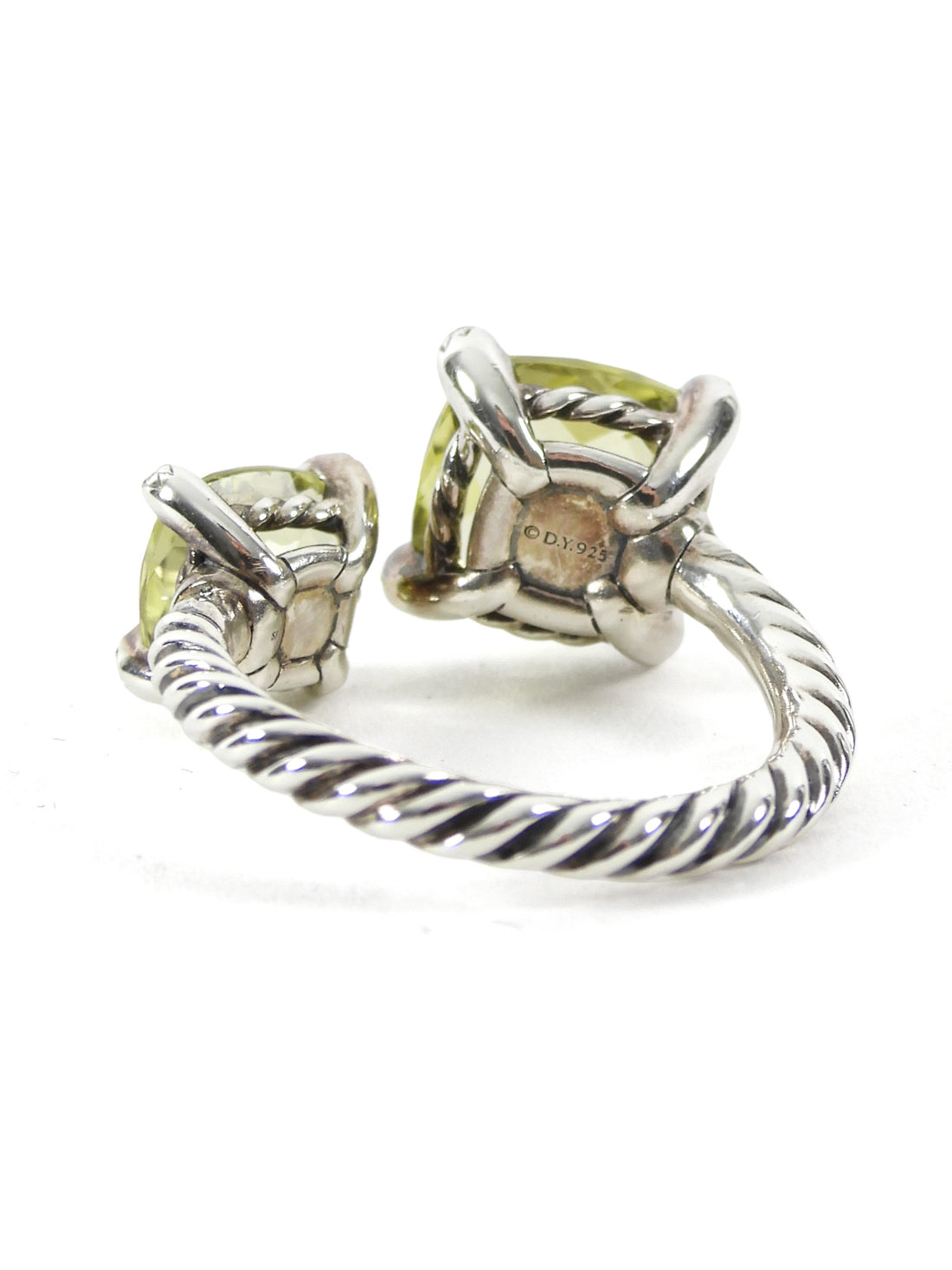David Yurman Yellow Sterling Silver Quartz Chatelaine Bypass Ring