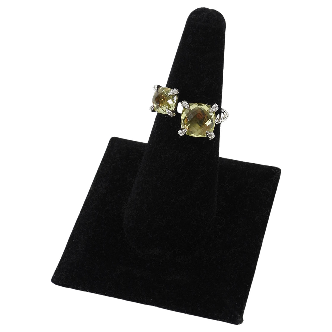 David Yurman Yellow Sterling Silver Quartz Chatelaine Bypass Ring