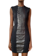 Roberto Cavalli Black Python Panelled Mini Dress - 40 / US 6