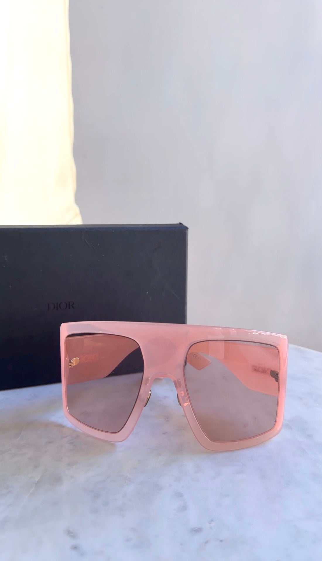 Dior Pink Vintage XL Pink Shield Mask Sunglasses