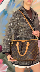Louis Vuitton Brown Monogram Coated Canvas and Leather Palermo Two Way Bag PM
