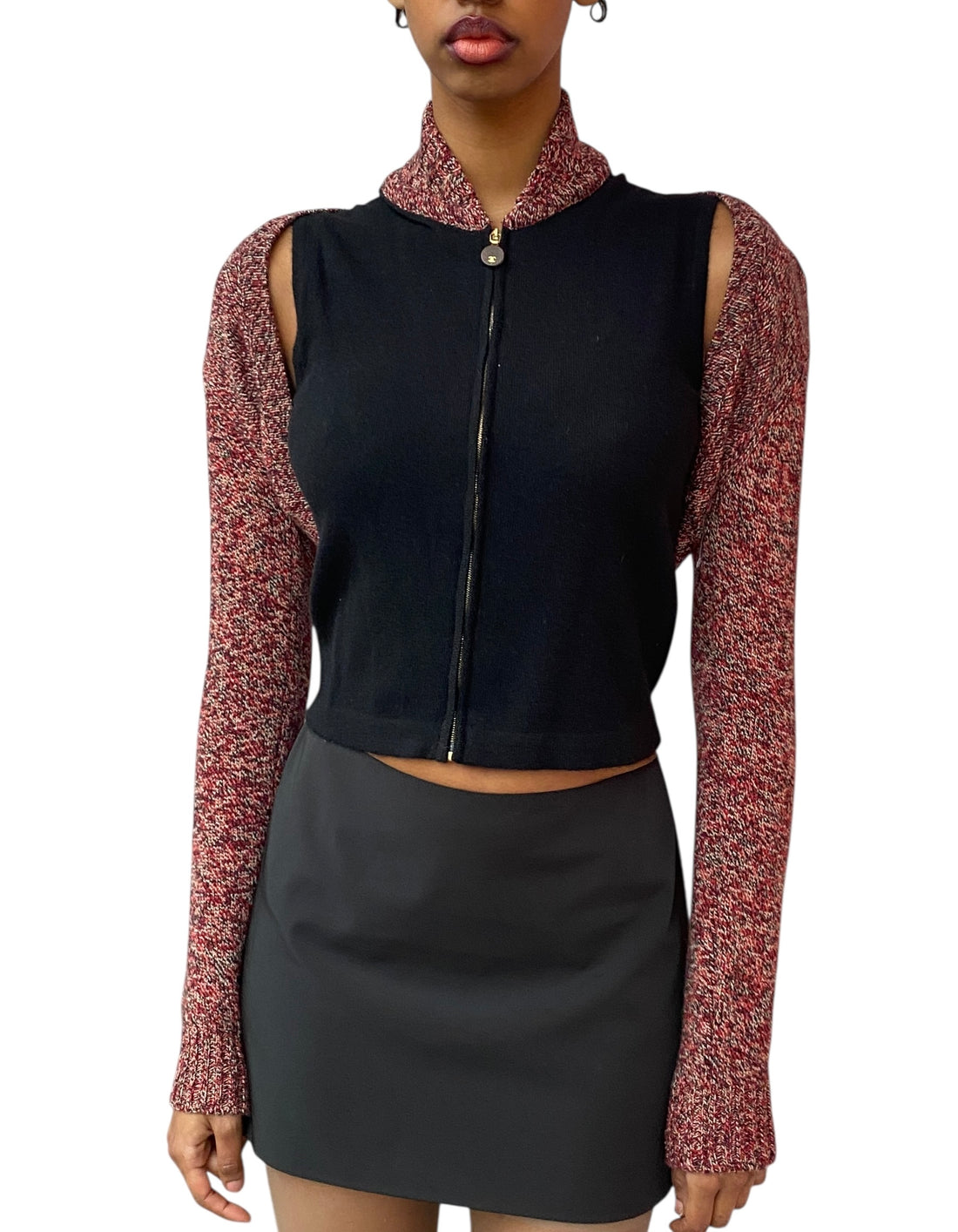 Chanel Red 01A Cashmere Shrug Set - 40 / US 4-6