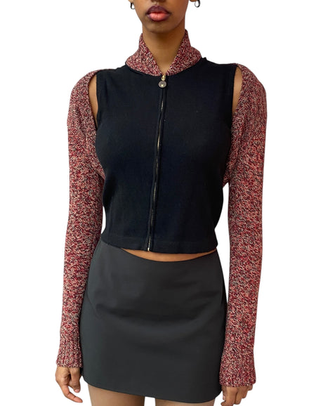 Chanel Red 01A Cashmere Shrug Set - 40 / US 4-6