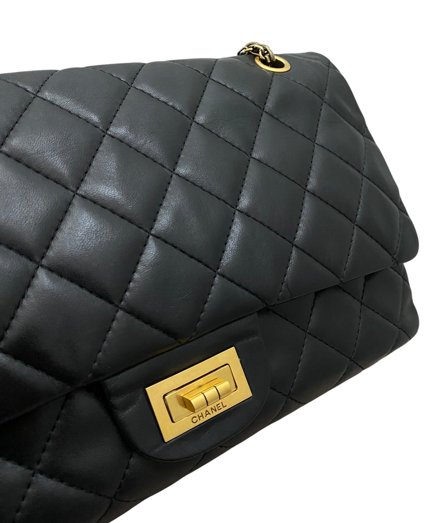 Chanel Black Leather 2.55 Reissue 277 Double Flap GHW